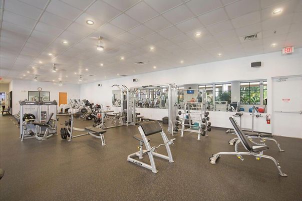 Fitness Equipment, Gym, Interior, Recessed Lighting