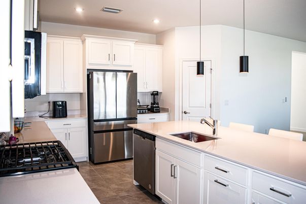 Interior, Kitchen, Pendant Lights, Recessed Lighting, Stainless Steel Appliances