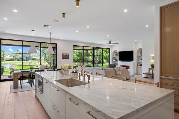 Dining room, Interior, Kitchen, Living room, Pendant Lights, Recessed Lighting, Wood Texture Flooring