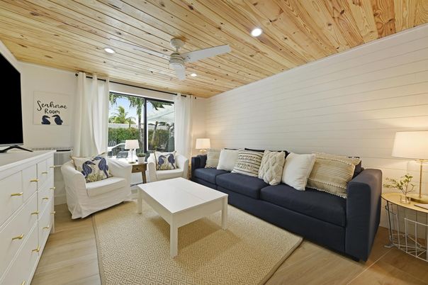 Interior, Living room, Recessed Lighting, Wooden Ceilings, Wood Texture Flooring