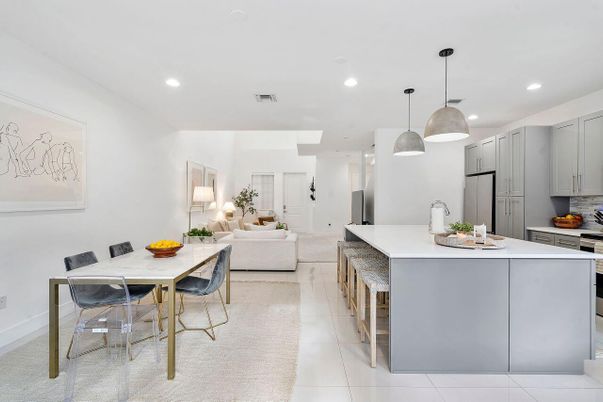 Dining room, Interior, Kitchen, Living room, Pendant Lights, Recessed Lighting