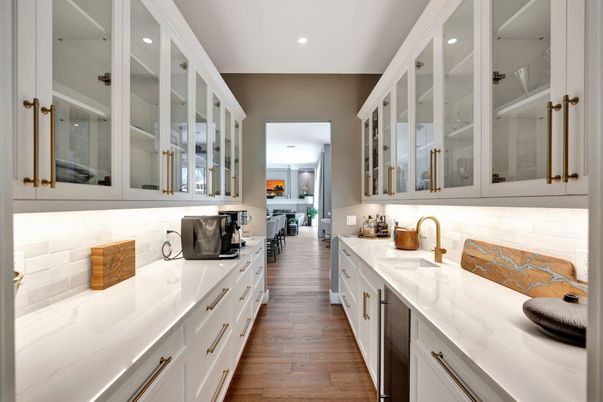 Interior, Kitchen, Recessed Lighting, Wood Texture Flooring