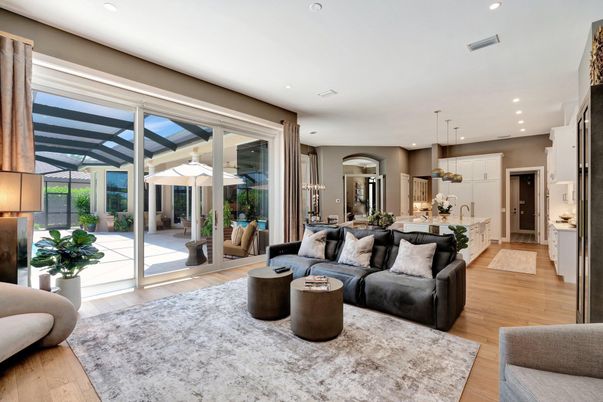 Interior, Kitchen, Living room, Pendant Lights, Recessed Lighting, Wood Texture Flooring