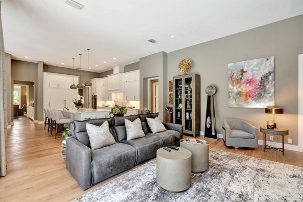 Dining room, Interior, Kitchen, Living room, Pendant Lights, Recessed Lighting, Wood Texture Flooring