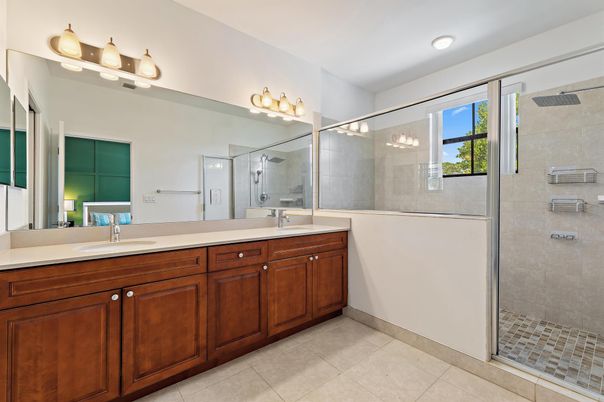 Bathroom, Dual Sink Vanities, Glass Shower, Interior