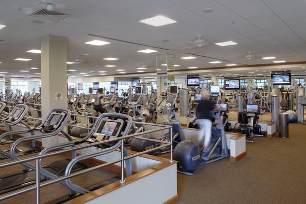 Fitness Equipment, Gym, Interior, Recessed Lighting