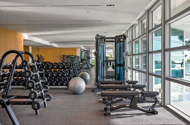 Fitness Equipment, Gym, Interior, Recessed Lighting