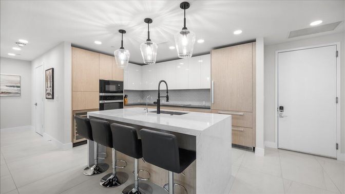 Interior, Kitchen, Pendant Lights, Recessed Lighting, Stainless Steel Appliances