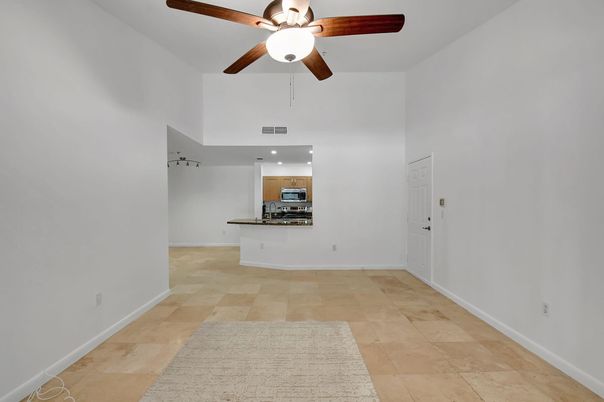 Empty room, Interior, Kitchen, Recessed Lighting