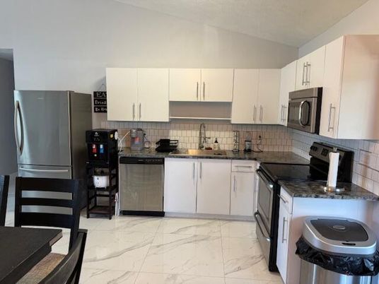 Interior, Kitchen, Marble, Stainless Steel Appliances