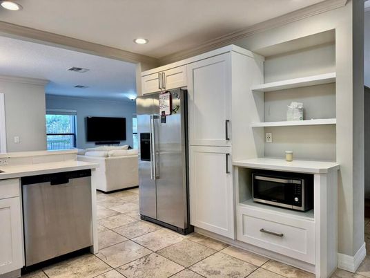 Interior, Kitchen, Living room, Recessed Lighting, Stainless Steel Appliances