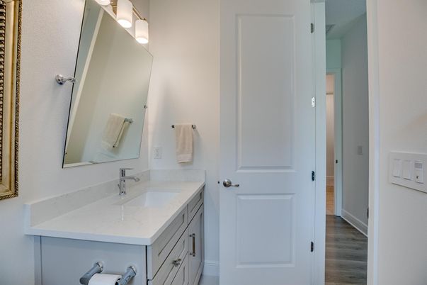 Bathroom, Dual Sink Vanities, Interior, Wood Texture Flooring