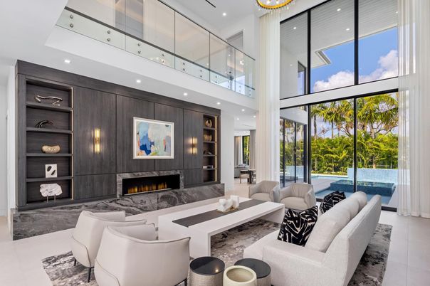 Fireplace, Interior, Living room, Recessed Lighting