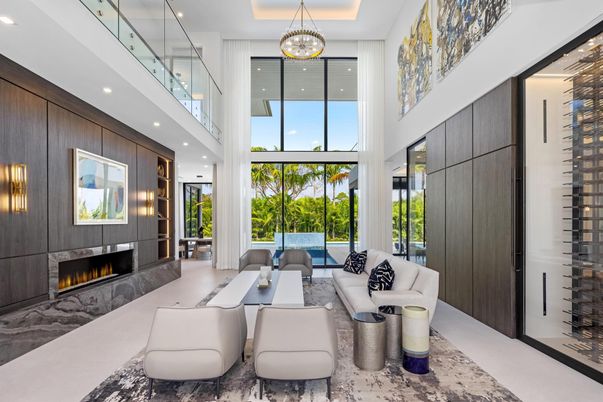 Fireplace, Interior, Living room, Pendant Lights, Recessed Lighting