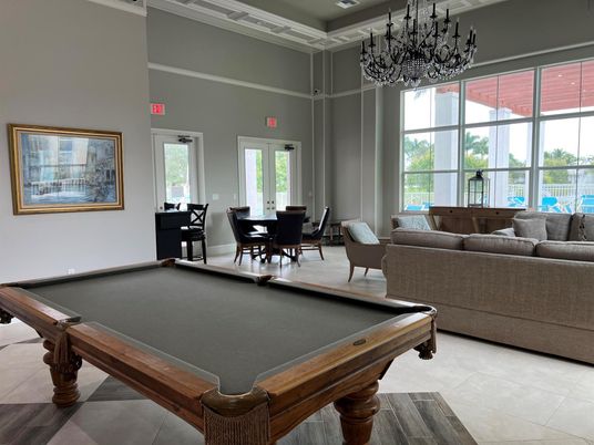 Billiard Table, Chandelier, Dining room, Game Room, Interior, Living room
