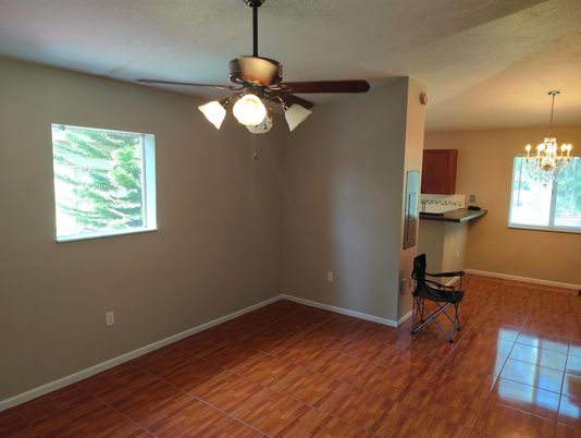 Chandelier, Empty room, Interior, Wood Texture Flooring