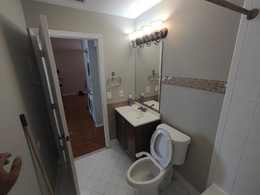 Bathroom, Dual Sink Vanities, Interior, Wood Texture Flooring