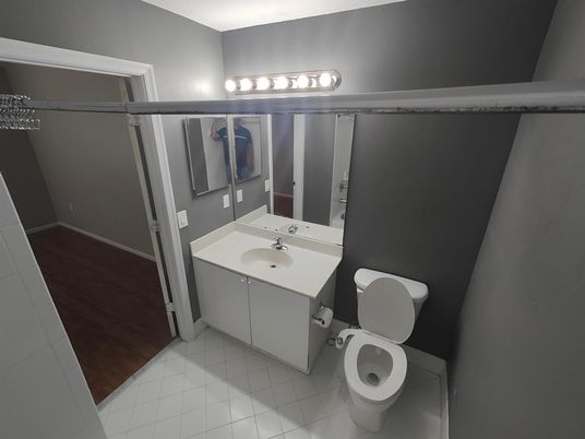 Bathroom, Dual Sink Vanities, Interior, Wood Texture Flooring