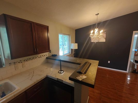 Bathroom, Chandelier, Interior, Wood Texture Flooring