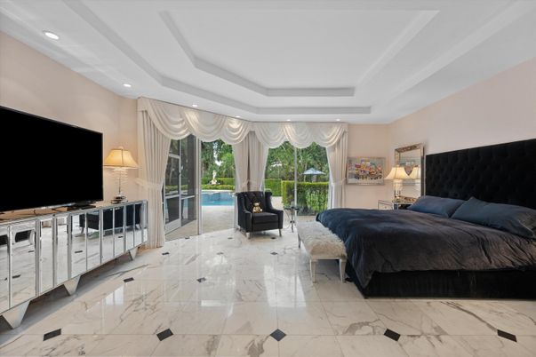 Bedroom, Interior, Marble, Recessed Lighting