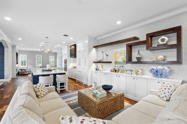 Dining room, Interior, Kitchen, Living room, Pendant Lights, Recessed Lighting, Wood Texture Flooring