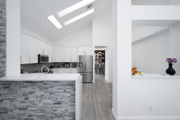 Interior, Kitchen, Stainless Steel Appliances, Wood Texture Flooring