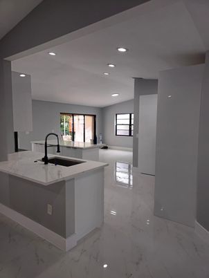 Interior, Kitchen, Marble, Recessed Lighting