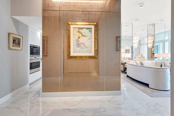 Interior, Living room, Marble, Pendant Lights, Recessed Lighting