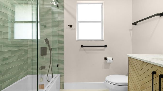 Bathroom, Glass Shower, Interior