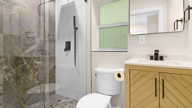 Bathroom, Glass Shower, Interior