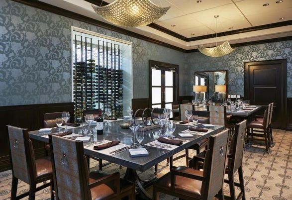 Dining room, Interior, Pendant Lights, Recessed Lighting, Wine Storage