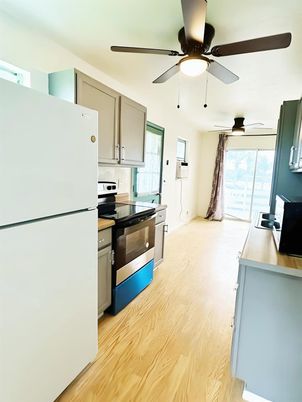 Interior, Kitchen, Stainless Steel Appliances, Wood Texture Flooring