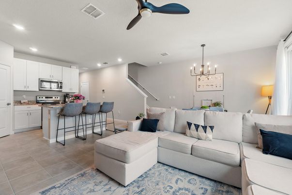 Dining room, Interior, Kitchen, Living room, Pendant Lights, Recessed Lighting, Stainless Steel Appliances