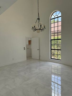 Chandelier, Empty room, Interior, Marble