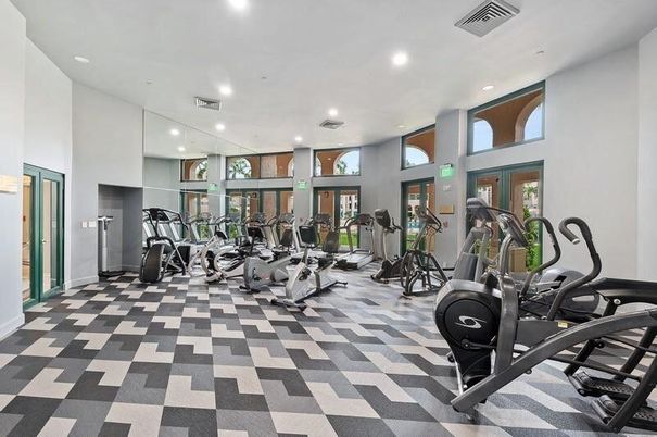 Fitness Equipment, Gym, Interior, Recessed Lighting