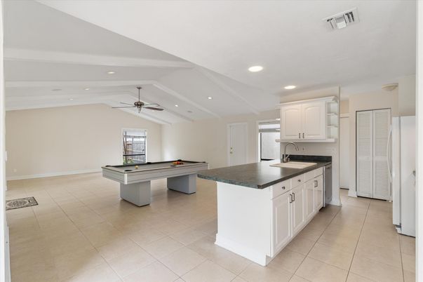 Billiard Table, Game Room, Interior, Kitchen, Recessed Lighting