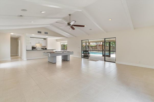 Billiard Table, Game Room, Interior, Kitchen, Recessed Lighting