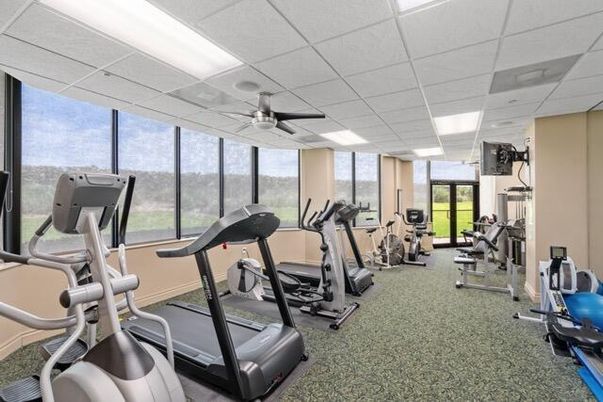 Fitness Equipment, Gym, Interior, Recessed Lighting