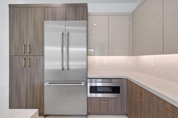 Interior, Kitchen, Marble Walls, Stainless Steel Appliances