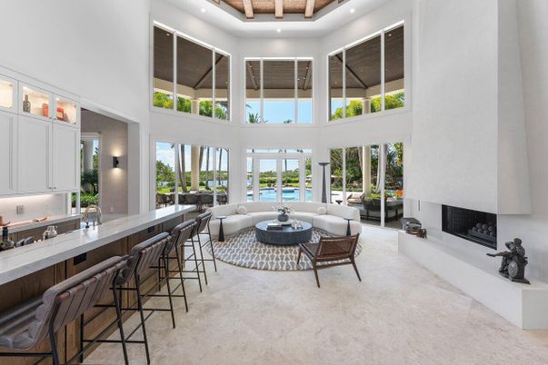 Fireplace, Interior, Living room, Recessed Lighting