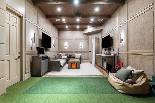 Interior, Living room, Recessed Lighting, Wooden Ceilings, Wood Texture Flooring
