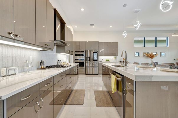 Interior, Kitchen, Pendant Lights, Recessed Lighting, Stainless Steel Appliances