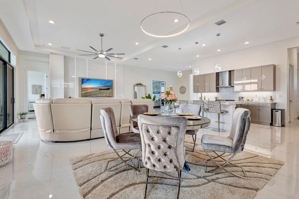 Interior, Kitchen, Living room, Marble, Pendant Lights, Recessed Lighting