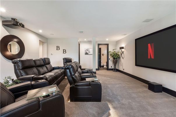 Home Theatre Room, Interior, Projection Screen, Recessed Lighting, Theatre Room