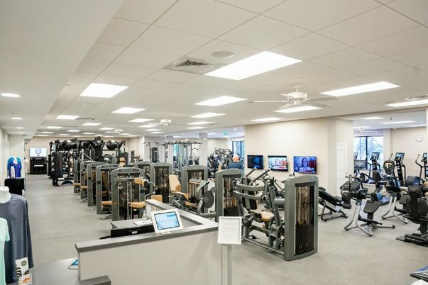 Fitness Equipment, Gym, Interior, Recessed Lighting