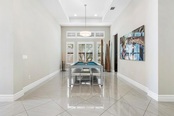 Billiard Table, Game Room, Interior, Pendant Lights, Recessed Lighting