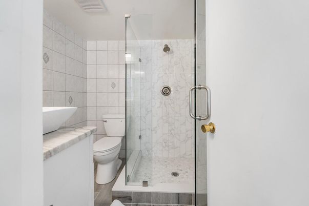 Bathroom, Glass Shower, Interior, Marble Walls