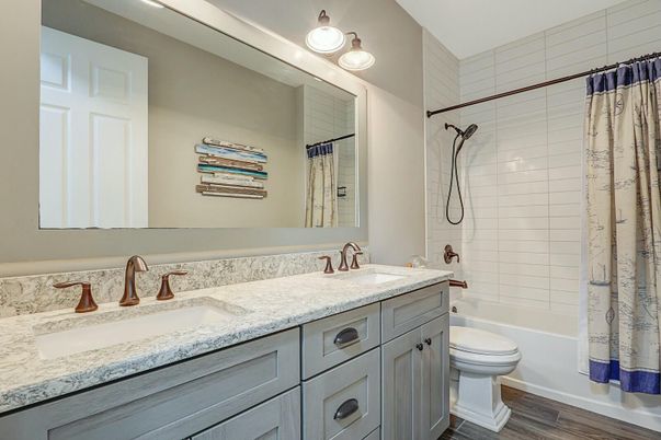 Bathroom, Dual Sink Vanities, Interior, Wood Texture Flooring