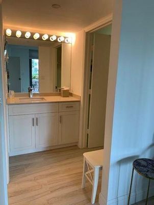 Bathroom, Dual Sink Vanities, Interior, Wood Texture Flooring