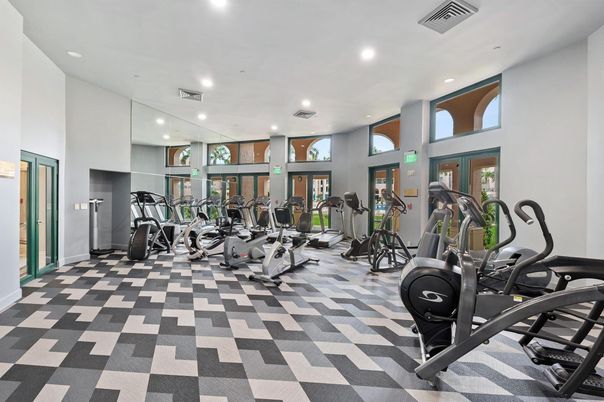 Fitness Equipment, Gym, Interior, Recessed Lighting